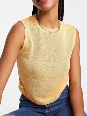 ASOS Orange Sleeveless Knit Crop Top